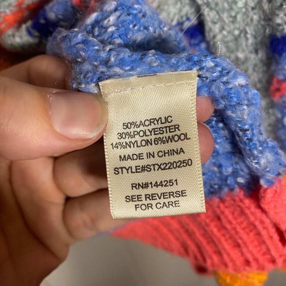 NWT Sincerely Jules Patchwork Open Front Knit Car… - image 8